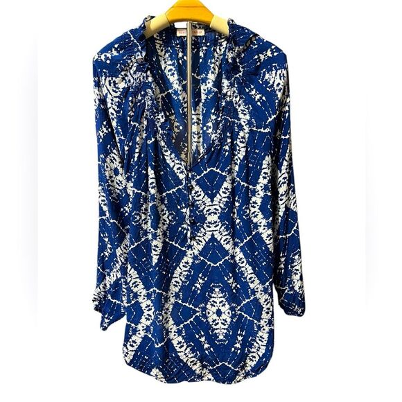 Rebecca Taylor Silk Batik Long Sleeve Blouse - Picture 2 of 9